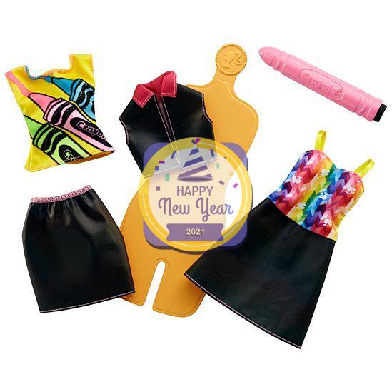 Barbie Crayola Rainbow Design Fashion Set