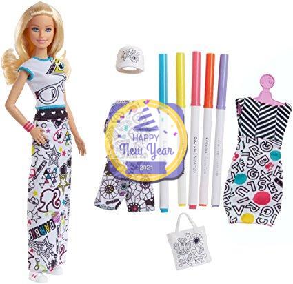 Barbie Crayola Color-In Fashion Doll and Fashions